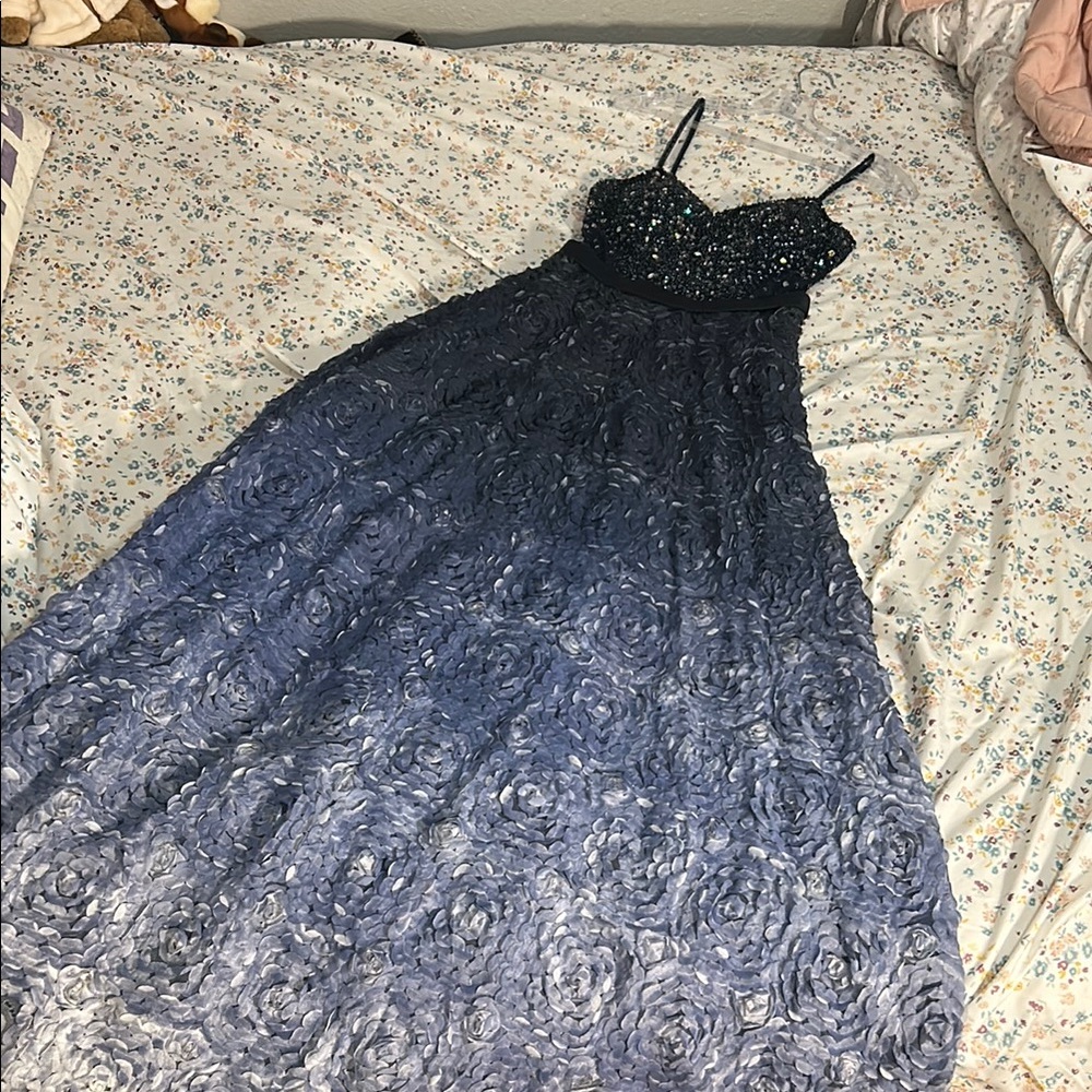 Blue ombré Floor length Formal Dress